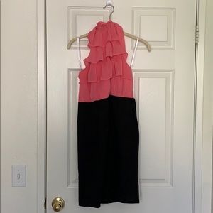 Pink ruffle business dress